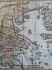 Ancient Greece Thucydides places 1721 Hobbes Taylor rare large hand colored map