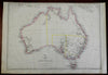 Australia continent 1857 Weller Weekly Dispatch large map Tooley Mapping #1316