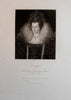 Elizabeth I English Queen c. 1850's fine India Proof engraved portrait