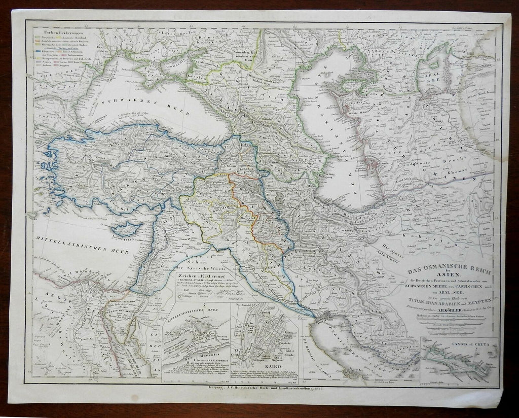 Ottoman Empire Eastern Portion Anatolia Syria 1848 J.C. Himrichs engraved map