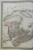 Maritime Provinces New Brunswick Nova Scotia 1870 A.J. Johnson Scarce Issue map