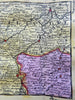 Flanders Belgium 1737 De Lat rare map shows Lille Dunkirk Oudenarde Ghent Ypres