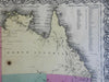 Australia New South Wales Van Diemen's Land 1855 Colton Johnson & Browning map