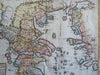 Ancient Greece Thucydides places 1721 Hobbes Taylor rare large hand colored map