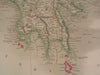 Greece Peloponnese Peninsula Candia Sea 1843 antique Teesdale hand color map