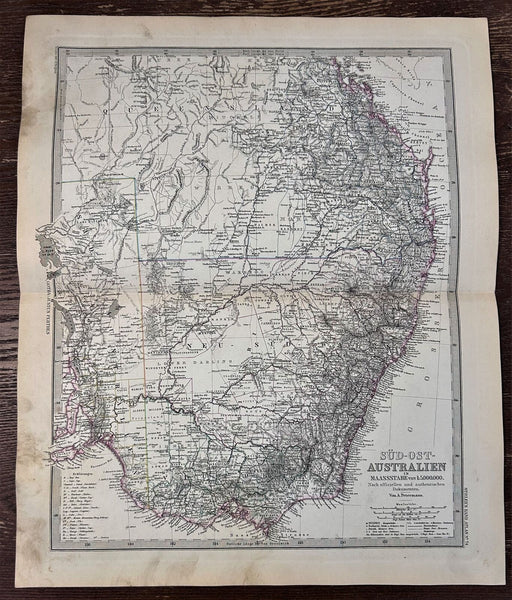 Eastern Australia New South Wales Sydney Victoria 1880 Petermann detailed map