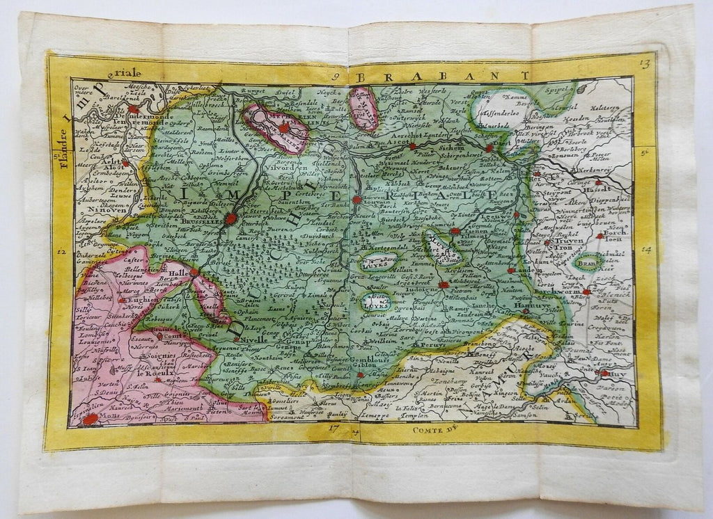 Brabant Belgium 1737 De Lat Nederland rare map of Flanders Low Countries Holland