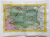 Brabant Belgium 1737 De Lat Nederland rare map of Flanders Low Countries Holland