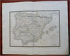 Ancient Spain Celt-Iberian Tribes 1827 Brue large detailed map hand color