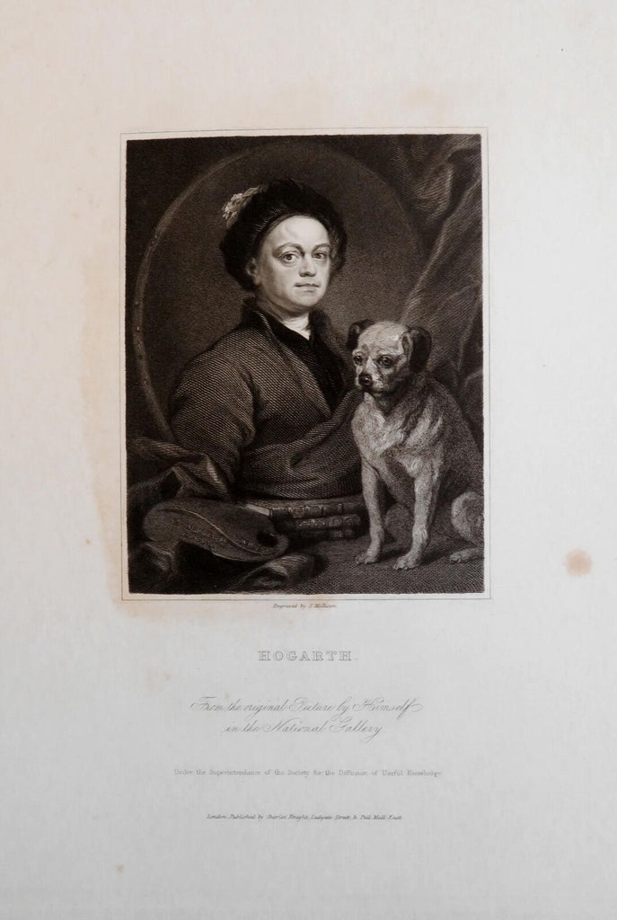 William Hogarth English Artist c. 1850's fine India Proof engraved portrait