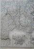 South of France Mediterranean Coast Lyon Marseilles Nice 1860's huge scarce map