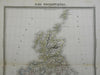 British Isles United Kingdom Ireland Scotland c. 1850 Tardieu large engraved map