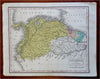 Colombia Guyana Suriname French Guyana 1825 Young engraved map