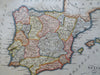 Spain & Portugal 1797 Philadelphia engraved Vallance scarce map