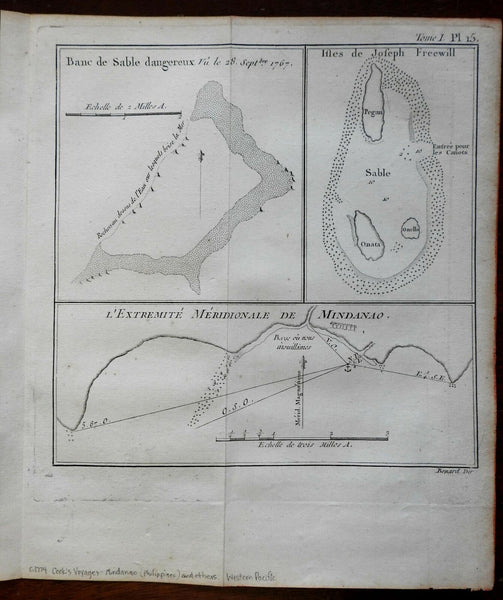 Mindanao Philippines Coastal Survey Dangerous Shoals 1774 engraved map
