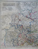 German Confederation Prussia Austria Bavaria Hanover 1860 Biller 4 sheet map