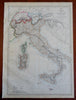 Italy Switzerland Tyrol Rome Florence Turin Milan Genoa c. 1856-72 Weller map