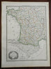 Western France Brittany Aquitaine Gascony French Empire c. 1810 Charnouin map