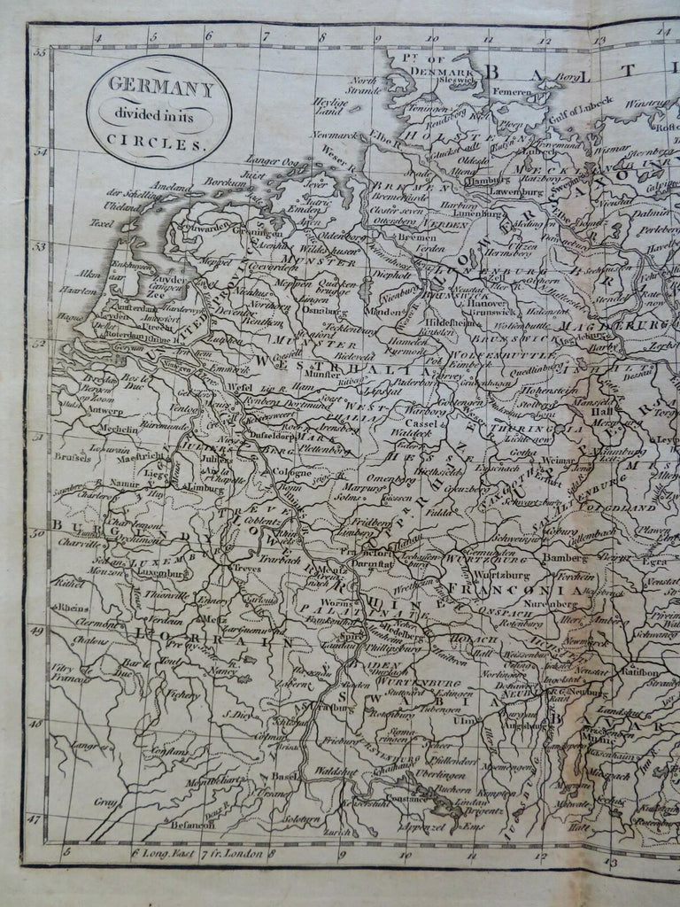Holy Roman Empire Germany Austria Bohemia Netherlands 1790's John Cary map
