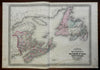 Maritime Provinces New Brunswick Nova Scotia 1870 A.J. Johnson Scarce Issue map