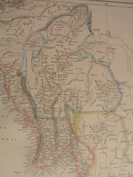 Burma Siam Anam SE Asia by Weller folio c.1863 scarce old