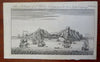 St. Helena South Atlantic Island East India Company c. 1750 engraved harbor view