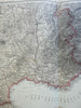 France 4 sheet map 1891 Stieler detailed map wall size amazing detail