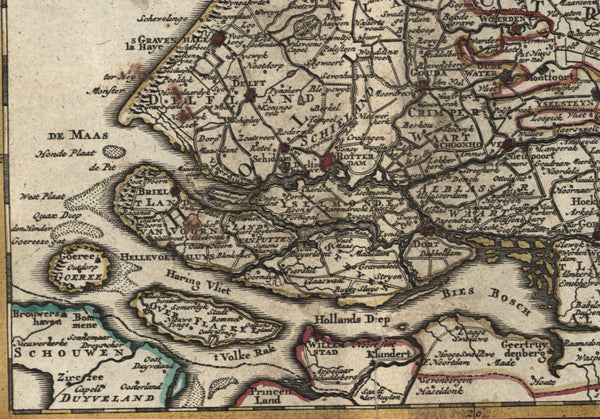 South Holland Nederland c.1747 de Lat Keizer rare antique old map