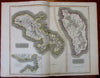 Martinique Dominica islands Cul de Sac Royal c.1815 large Caribbean Thomson map