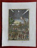 Sunset Scene meteors in night sky crowd observing Tower Ruins 1719 Mallet print