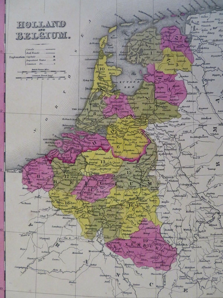 Low Countries Netherlands Belgium Luxembourg 1848 Cowperthwaite Mitchell map