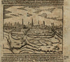 Aldenburg Germany 1628 Munster Cosmography wood cut print birds-eye city view