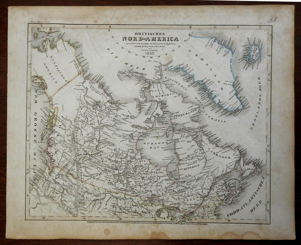 British North America Canada Maritime Provinces British Columbia 1849 Meyer map
