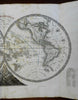 World Map in Two Hemispheres Mountains of the World 1834 Monin engraved map