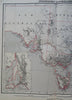 New South Wales Victoria Tasmania Sydney Australia 1885 Flemming detailed map