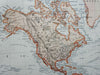 World Map Mercator's Projection Sea Lanes Shipping Routes 1882 Blackie map