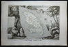 Martinique Caribbean Island French Colonies 1855 Lemercier decorative map