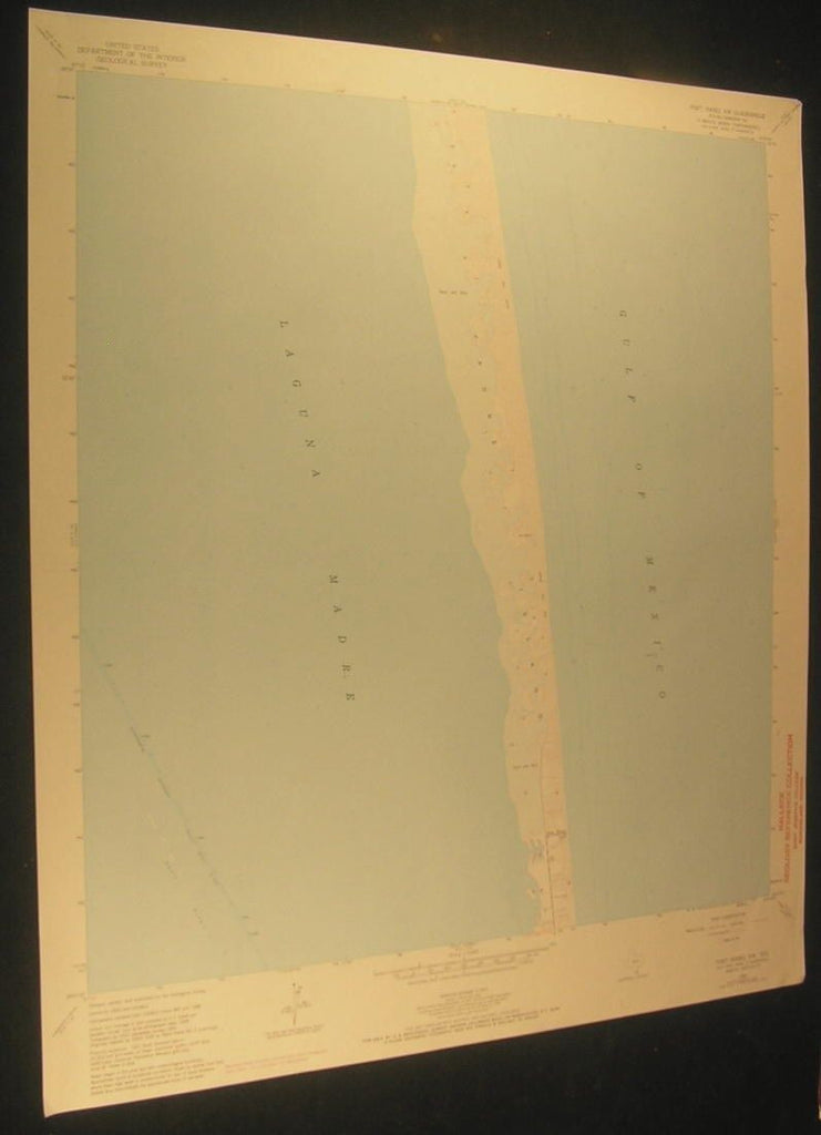 Port Isabel Texas Laguna Madre Spoil Area 1970 antique color lithograph map