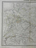 Austria-Hungary Germany Prussia Central Europe 1850 Tardieu fine large color map