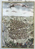 Madrid Spain detailed City Plan 1683 Mallet charming miniature hand colored map