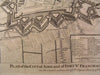 Aire City Plan Fort St. Francis St. Venant Belgium c1745 antique Basire map
