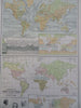 World Map Ethnography Religion Currents 1890 scarce folio Scribner-Black map
