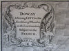 Siege of Douai War of Spanish Succession Doway c.1740 fortified city plan map