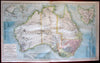 Australia coral reefs 1883 Lett's wonderful scarce oversized SDUK re-issue map