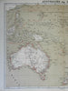 Polynesia Australia New Zealand Hawaii New Guinea 1874 color lithographed map