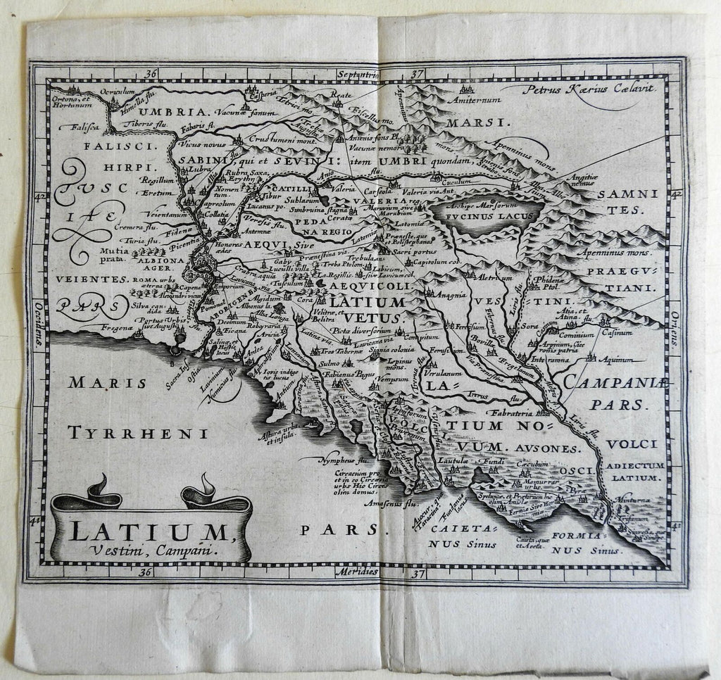 Italy Latium Roman Empire Rome 1661 Jansson miniature map