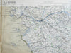 Corsica Western France Nantes La Rochelle Rochefort 1875 Lemercier large map