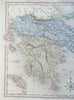 Kingdom of Greece Ionian Islands Athens Corinth c. 1850 Archer engraved map