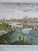 Dublin Ireland Prospect city view from Phoenix Park 1790 engraved w/ hand color