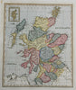 Scotland U.K. 1823 beautiful scarce Ellis map w/ lovely old hand color